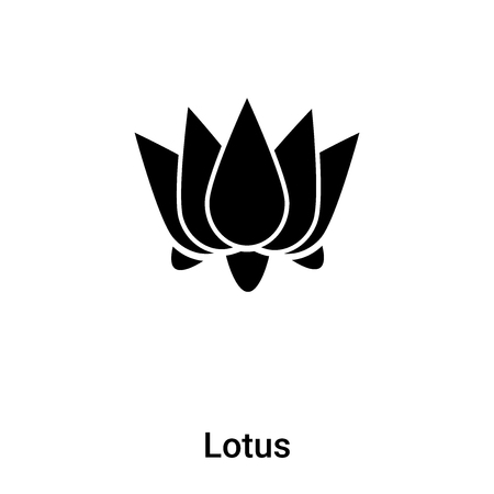 Lotus icon vector isolated on white background, filled black symbolのイラスト素材