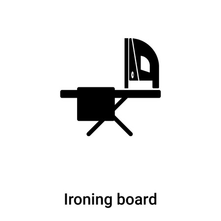 Ironing board icon vector isolated on white background, concept of Ironing board sign on transparent background, filled black symbolのイラスト素材