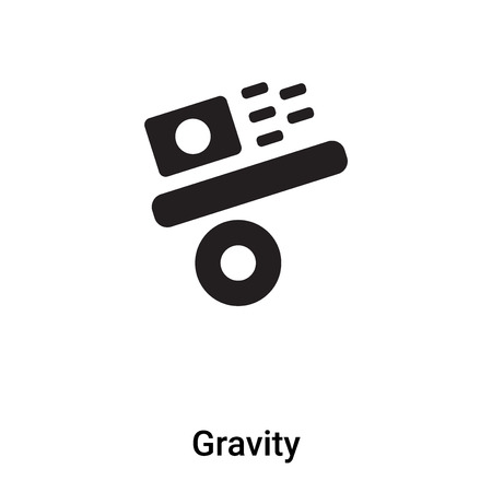 Gravity icon vector isolated on white background filled black symbolのイラスト素材