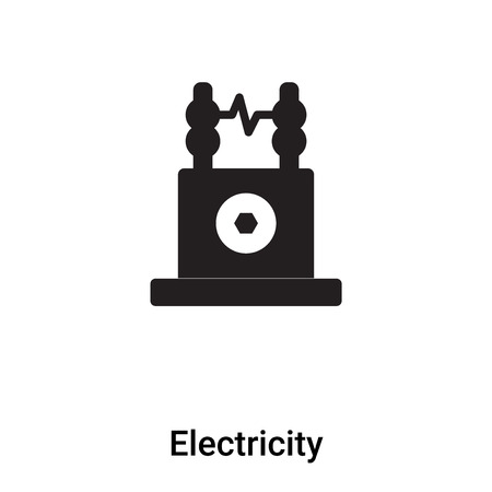 Electricity icon vector isolated on white background filled black symbolのイラスト素材