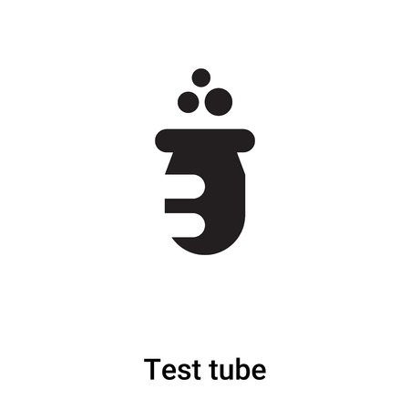 Test tube icon vector isolated on white background filled black symbolのイラスト素材