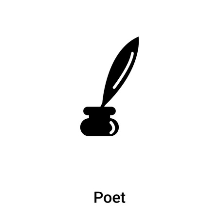 Poet icon vector isolated on white background, concept of Poet sign on transparent background, filled black symbolのイラスト素材