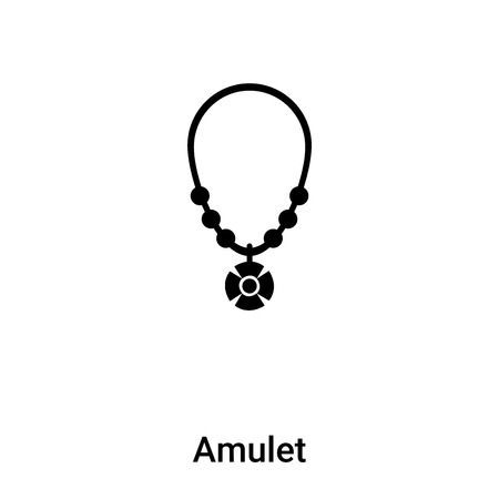 Amulet icon vector isolated on white background filled black symbolのイラスト素材