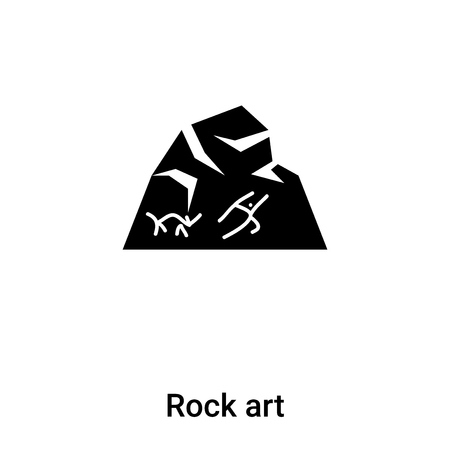Rock art icon vector isolated on white background,  concept of Rock art sign on transparent background, filled black symbolのイラスト素材