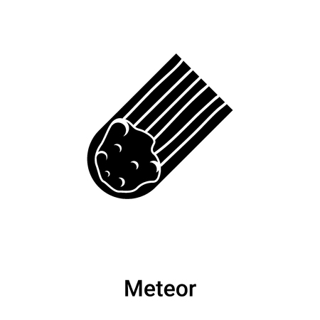 Meteor icon vector isolated on white background, filled black symbolのイラスト素材