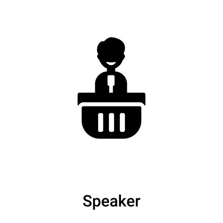Speaker iconÂ  vector isolated on white background, concept of SpeakerÂ  sign on transparent background, filled black symbolのイラスト素材