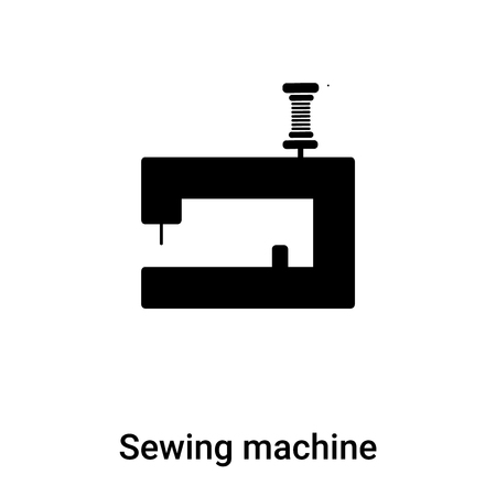 Sewing machine icon vector isolated on white background,  concept of Sewing machine sign on transparent background, filled black symbolのイラスト素材