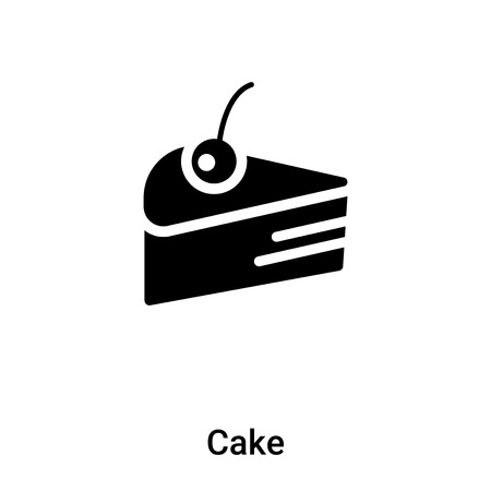 Cake icon vector isolated on white background, concept of Cake sign on transparent background, filled black symbolのイラスト素材