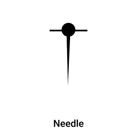 Needle icon vector isolated on white background, concept of Needle sign on transparent background, filled black symbolのイラスト素材