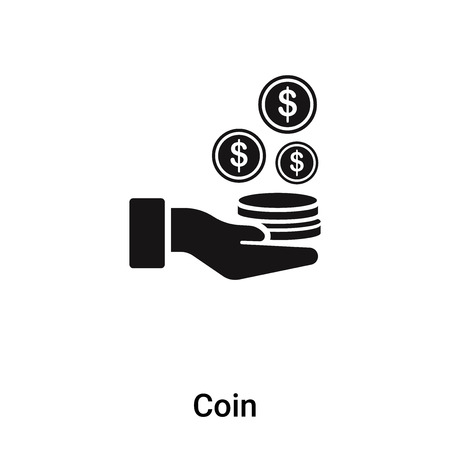 Coin icon vector isolated on white background, logo concept of Coin sign on transparent background, filled black symbolのイラスト素材