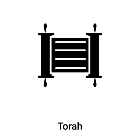 Torah icon vector isolated on white background, logo concept of Torah sign on transparent background, filled black symbolのイラスト素材