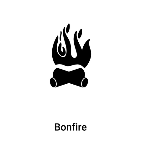 Bonfire icon vector isolated on white background,  concept of Bonfire sign on transparent background, filled black symbolのイラスト素材