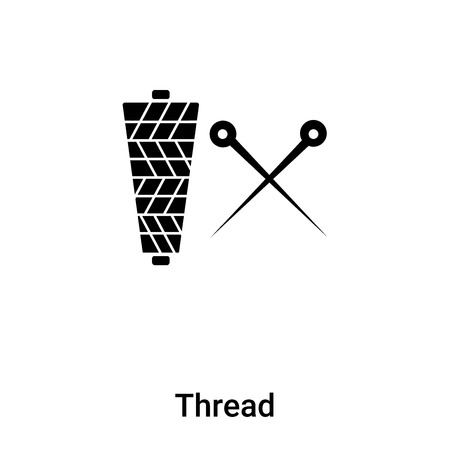 Thread icon vector isolated on white background, concept of Thread sign on transparent background, filled black symbolのイラスト素材