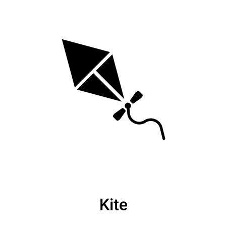 Kite icon vector isolated on white background, concept of Kite sign on transparent background, filled black symbolのイラスト素材