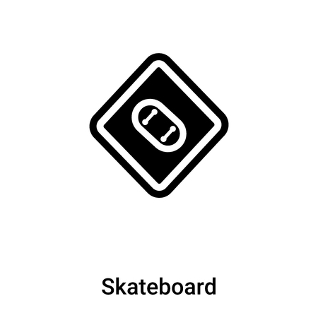 Skateboard icon vector isolated on white background,  concept of Skateboard sign on transparent background, filled black symbolのイラスト素材