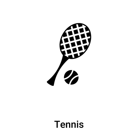 Tennis icon vector isolated on white background, concept of Tennis sign on transparent background, filled black symbolのイラスト素材