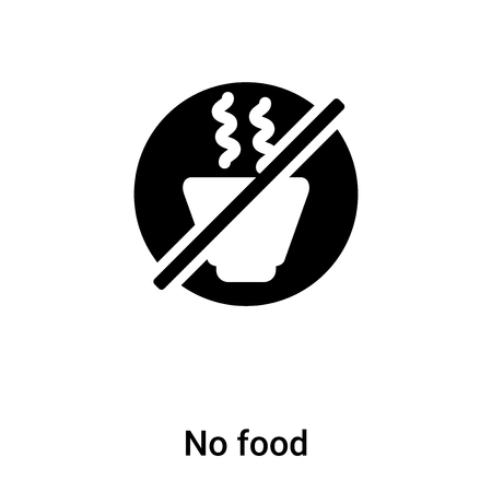 No food icon vector isolated on white background,  concept of No food sign on transparent background, filled black symbolのイラスト素材