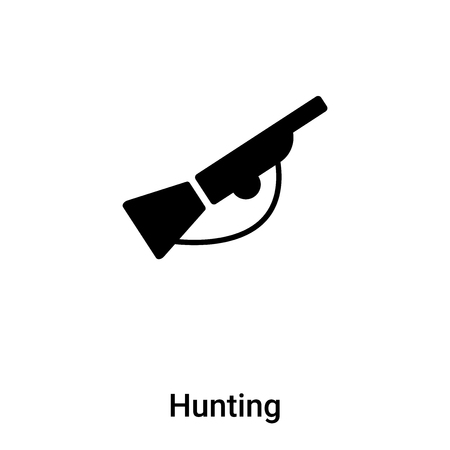 Hunting icon vector isolated on white background,  concept of Hunting sign on transparent background, filled black symbolのイラスト素材
