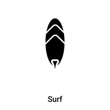Surf icon vector isolated on white background, logo concept of Surf sign on transparent background, filled black symbolのイラスト素材