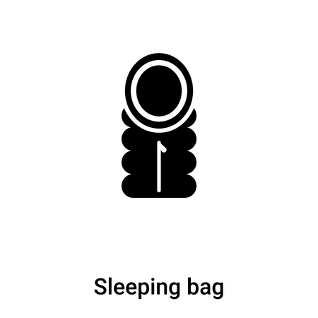 Sleeping bag icon vector isolated on white background,  concept of Sleeping bag sign on transparent background, filled black symbolのイラスト素材