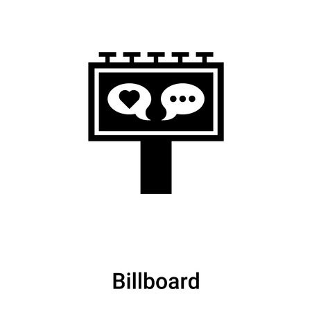 Billboard icon isolated on white background,  concept of Billboard sign on transparent background, filled black symbolのイラスト素材