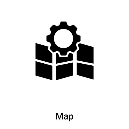 Map icon vector isolated on white background,  concept of Map sign on transparent background, filled black symbolのイラスト素材