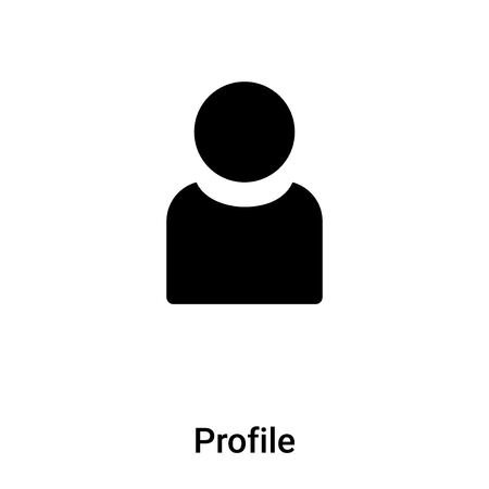 Profile icon vector isolated on white background, logo concept of Profile sign on transparent background, filled black symbolのイラスト素材