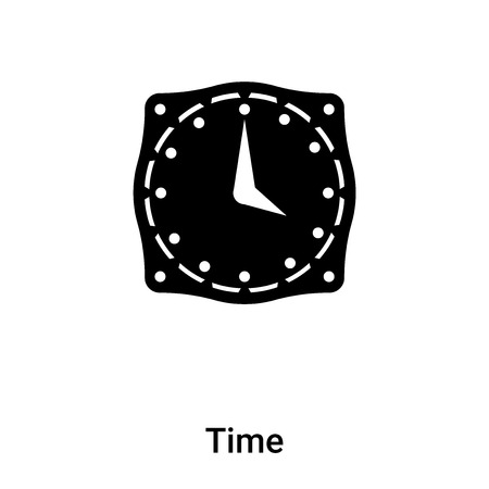 Time icon vector isolated on white background, logo concept of Time sign on transparent background, filled black symbolのイラスト素材