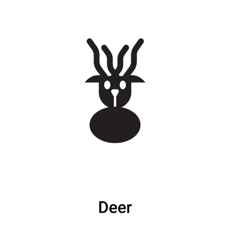Deer icon vector isolated on white background, concept of Deer sign on transparent background, filled black symbolのイラスト素材