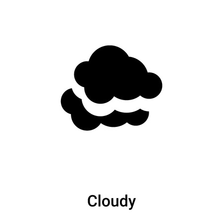 Cloudy icon vector isolated on white background,  concept of Cloudy sign on transparent background, filled black symbolのイラスト素材