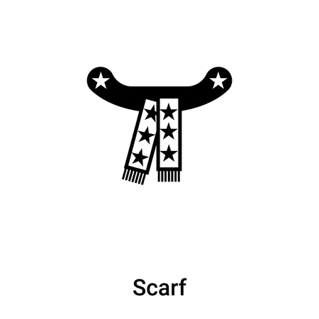 Scarf icon vector isolated on white background,  concept of Scarf sign on transparent background, filled black symbolのイラスト素材