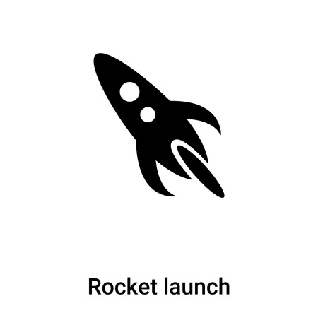 Rocket launch icon vector isolated on white background,  concept of Rocket launch sign on transparent background, filled black symbolのイラスト素材