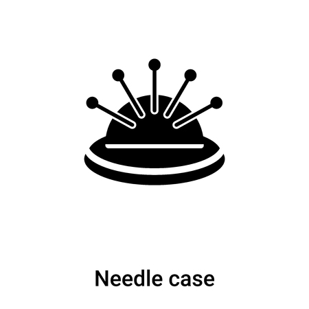Needle case iconÂ  vector isolated on white background, concept of Needle caseÂ  sign on transparent background, filled black symbolのイラスト素材