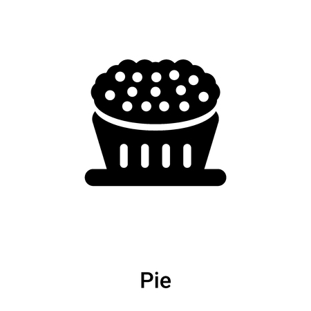 Pie icon vector isolated on white background, concept of Pie sign on transparent background, filled black symbolのイラスト素材