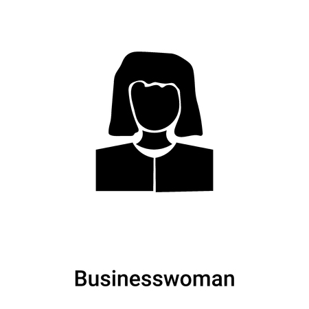 Businesswoman icon vector isolated on white background, concept of Businesswoman sign on transparent background, filled black symbolのイラスト素材