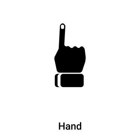 Hand icon vector isolated on white background, concept of Hand sign on transparent background, filled black symbolのイラスト素材