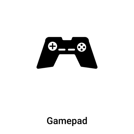 Gamepad icon isolated on white background,  concept of Gamepad sign on transparent background, filled black symbolのイラスト素材