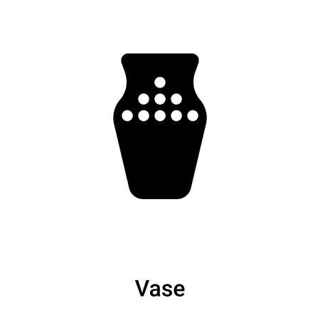 Vase icon vector isolated on white background,  concept of Vase sign on transparent background, filled black symbolのイラスト素材