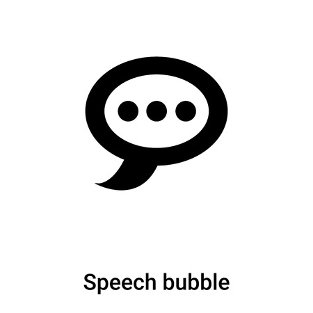 Speech bubble icon vector isolated on white background, logo concept of Speech bubble sign on transparent background, filled black symbolのイラスト素材