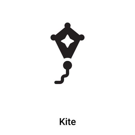 Kite icon vector isolated on white background,  concept of Kite sign on transparent background, filled black symbolのイラスト素材
