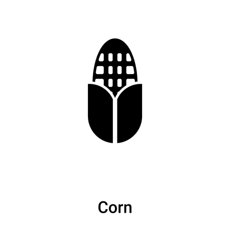 Corn icon vector isolated on white background,  concept of Corn sign on transparent background, filled black symbolのイラスト素材