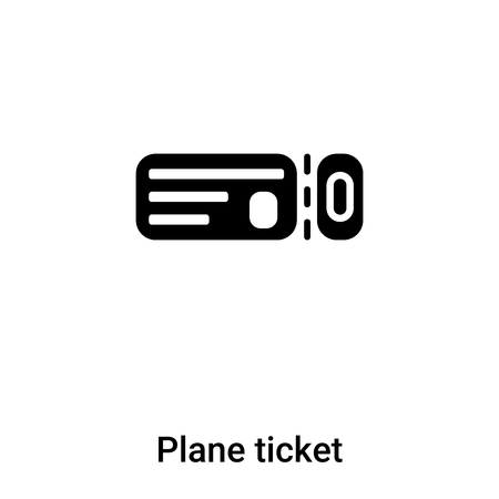 Plane ticket icon vector isolated on white background,  concept of Plane ticket sign on transparent background, filled black symbolのイラスト素材