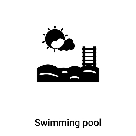 Swimming pool icon vector isolated on white background,  concept of Swimming pool sign on transparent background, filled black symbolのイラスト素材