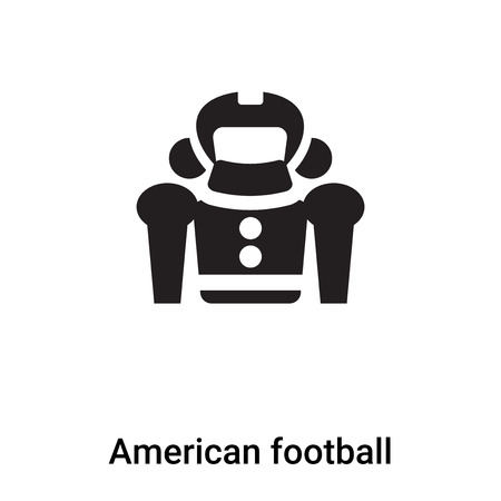 American football icon vector isolated on white background, logo concept of American football sign on transparent background, filled black symbolのイラスト素材