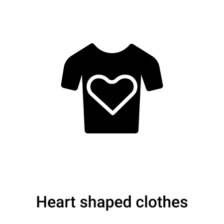 Heart shaped clothes iconÂ  vector isolated on white background, logo concept of Heart shaped clothesÂ  sign on transparent background, filled black symbolのイラスト素材
