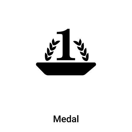 Medal icon vector isolated on white background,  concept of Medal sign on transparent background, filled black symbolのイラスト素材