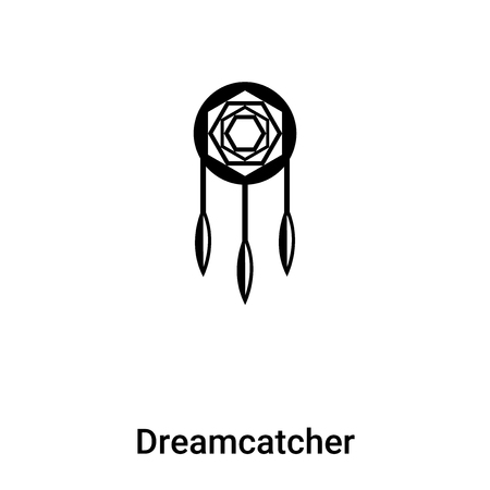 Dreamcatcher icon vector isolated on white background, concept of Dreamcatcher sign on transparent background, filled black symbolのイラスト素材