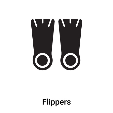 Flippers icon vector isolated on white background, concept of Flippers sign on transparent background, filled black symbolのイラスト素材