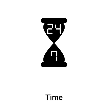 Time icon vector isolated on white background,  concept of Time sign on transparent background, filled black symbolのイラスト素材