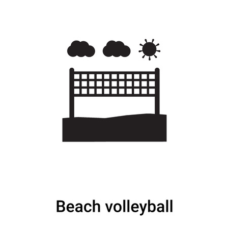 Beach volleyball icon vector isolated on white background, concept of Beach volleyball sign on transparent background, filled black symbolのイラスト素材